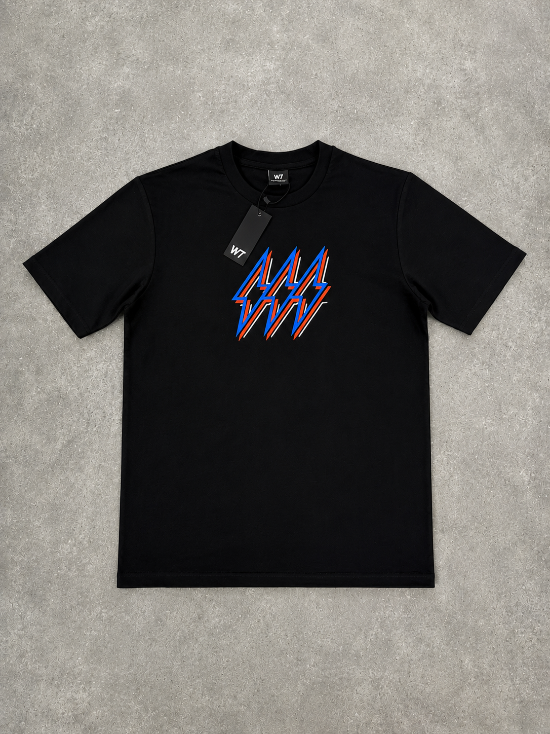 White Threads Orange/Blue Bolt T-Shirt - Black
